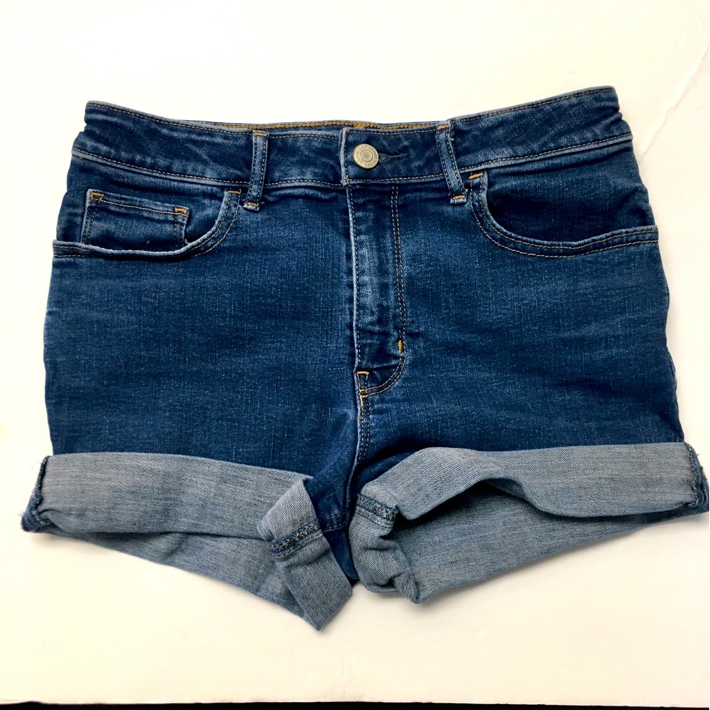 Girls Gap Shortie High Rise Jean Shorts Size 16 Blue Casual Denim Festival